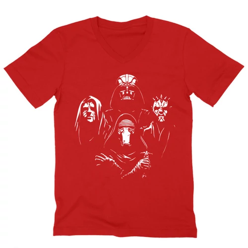 Piros Star Wars férfi V-nyakú póló - A Sötét oldal mesterei