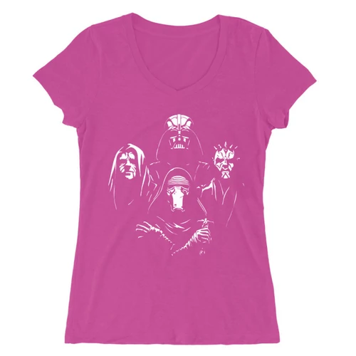 Pink Star Wars női V-nyakú póló - A Sötét oldal mesterei