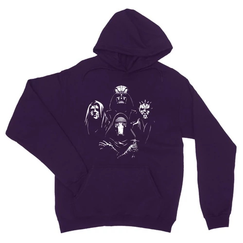 Sötétlila Star Wars unisex kapucnis pulóver - A sötét oldal mesterei