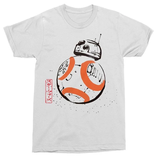 Fehér Star Wars férfi rövid ujjú póló - BB-8