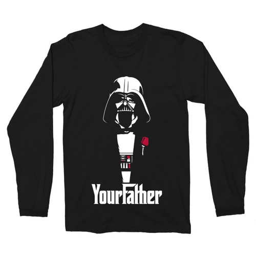 Fekete Star Wars férfi hosszú ujjú póló - Keresztapád