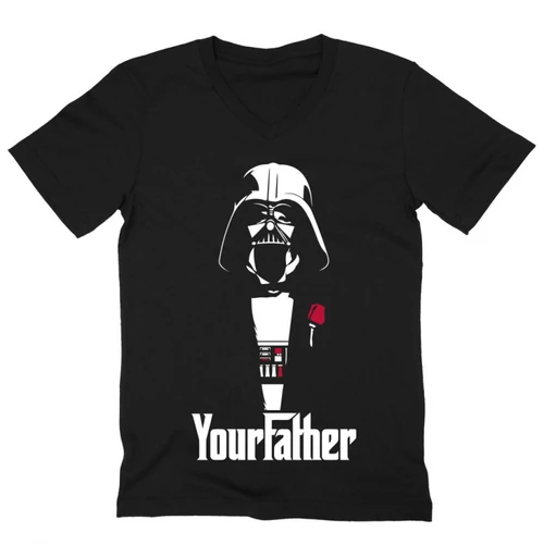 Fekete Star Wars férfi V-nyakú póló - Keresztapád