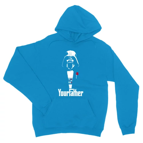 Zafírkék Star Wars unisex kapucnis pulóver - Keresztapád