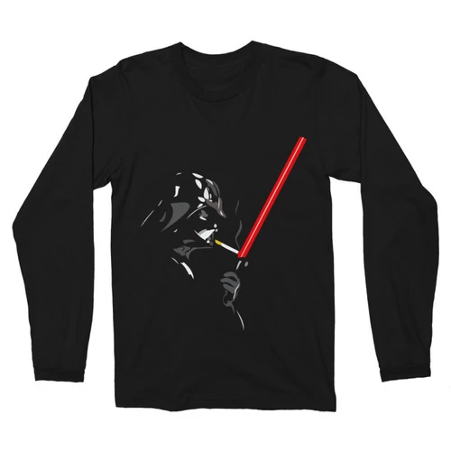 Fekete Star Wars férfi hosszú ujjú póló - Darth Vader loose
