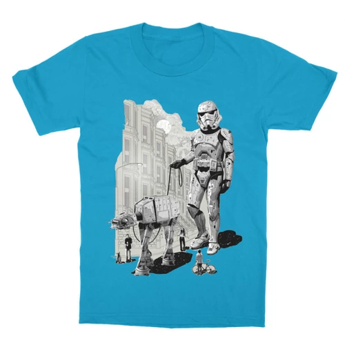 Atollkék Star Wars gyerek rövid ujjú póló - Rohamosztagos és a lépegető