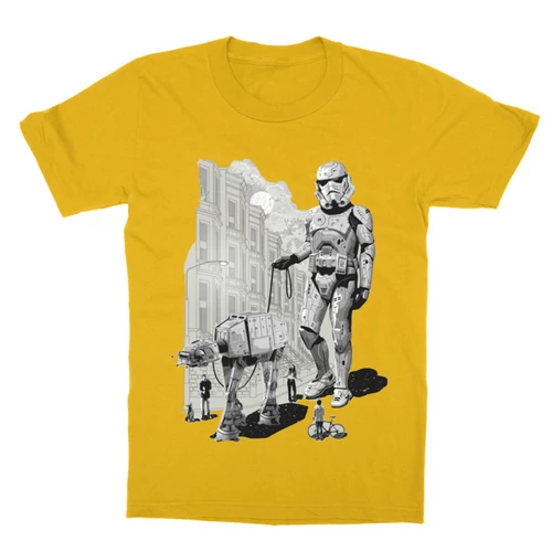 Sárga Star Wars gyerek rövid ujjú póló - Rohamosztagos és a lépegető