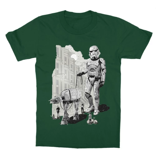 Sötétzöld Star Wars gyerek rövid ujjú póló - Rohamosztagos és a lépegető