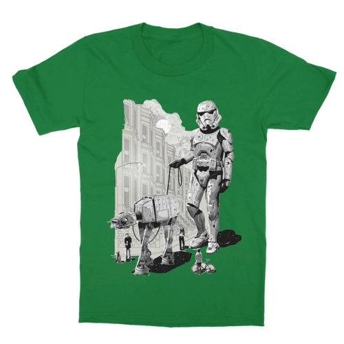 Zöld Star Wars gyerek rövid ujjú póló - Rohamosztagos és a lépegető