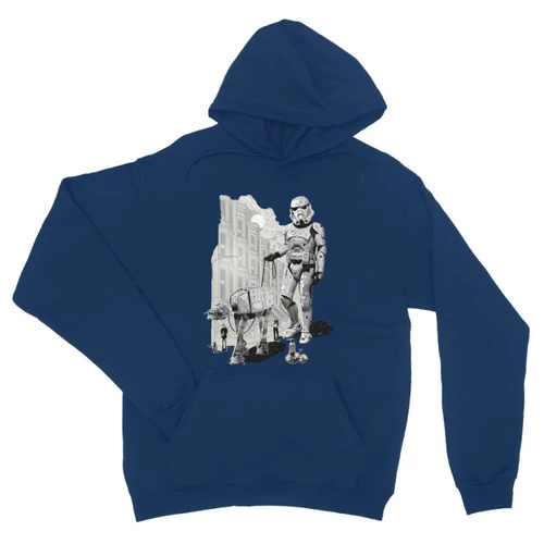 Királykék Star Wars unisex kapucnis pulóver - Rohamosztagos és a lépegető