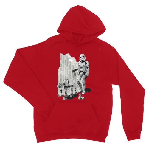 Piros Star Wars unisex kapucnis pulóver - Rohamosztagos és a lépegető