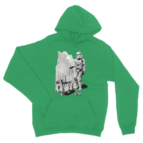 Zöld Star Wars unisex kapucnis pulóver - Rohamosztagos és a lépegető