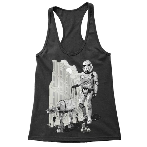 Fekete Star Wars női trikó - Rohamosztagos és a lépegető