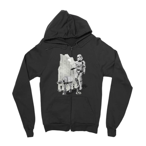 Fekete Star Wars zipzáros pulóver - Rohamosztagos és a lépegető
