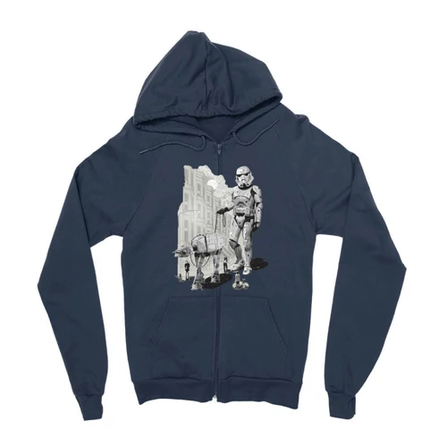 Sötétkék Star Wars zipzáros pulóver - Rohamosztagos és a lépegető
