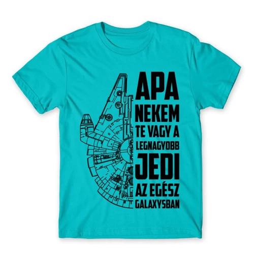 Atollkék Apa a legnagyobb Jedi férfi rövid ujjú póló