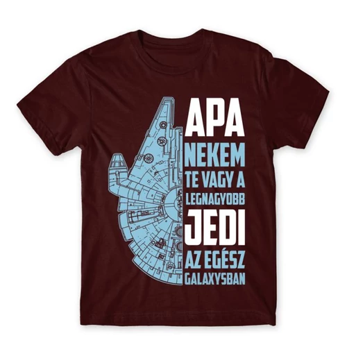 Bordó Apa a legnagyobb Jedi férfi rövid ujjú póló