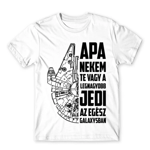 Fehér Apa a legnagyobb Jedi férfi rövid ujjú póló