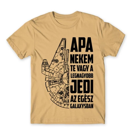 Homok Apa a legnagyobb Jedi férfi rövid ujjú póló
