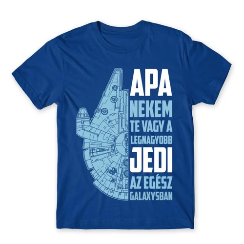Királykék Apa a legnagyobb Jedi férfi rövid ujjú póló