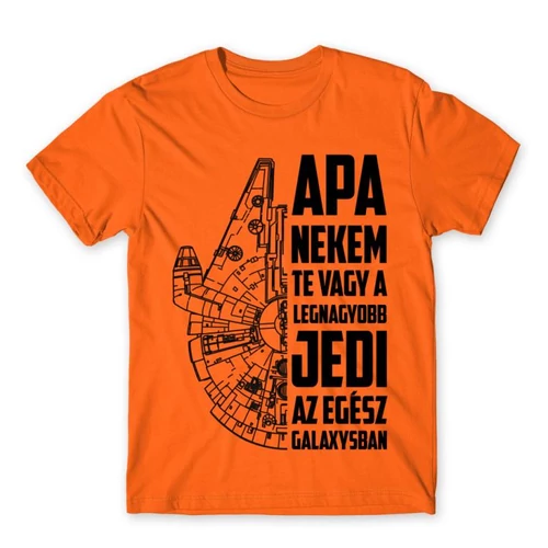 Narancs Apa a legnagyobb Jedi férfi rövid ujjú póló