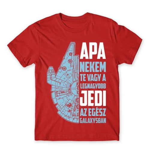 Piros Apa a legnagyobb Jedi férfi rövid ujjú póló