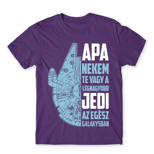 Sötétlila Apa a legnagyobb Jedi férfi rövid ujjú póló