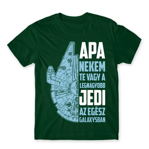Sötétzöld Apa a legnagyobb Jedi férfi rövid ujjú póló
