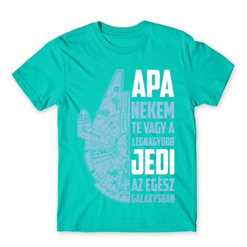 Türkiz Apa a legnagyobb Jedi férfi rövid ujjú póló