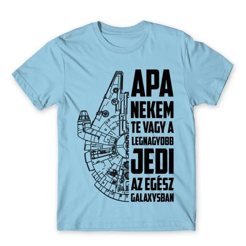 Világoskék Apa a legnagyobb Jedi férfi rövid ujjú póló