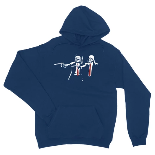 Királykék Star Wars unisex kapucnis pulóver - Boba és Vader