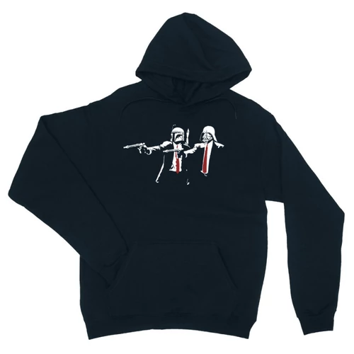 Sötétkék Star Wars unisex kapucnis pulóver - Boba és Vader
