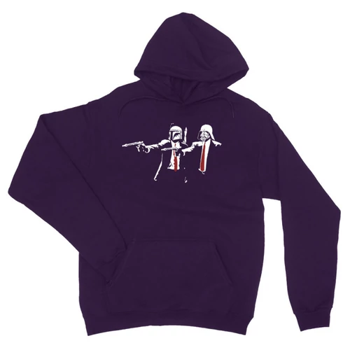 Sötétlila Star Wars unisex kapucnis pulóver - Boba és Vader