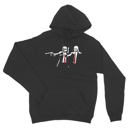 Sötétszürke Star Wars unisex kapucnis pulóver - Boba és Vader