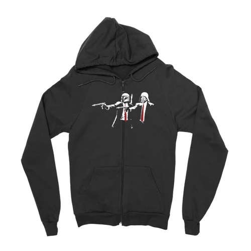 Fekete Star Wars zipzáros pulóver - Boba és Vader