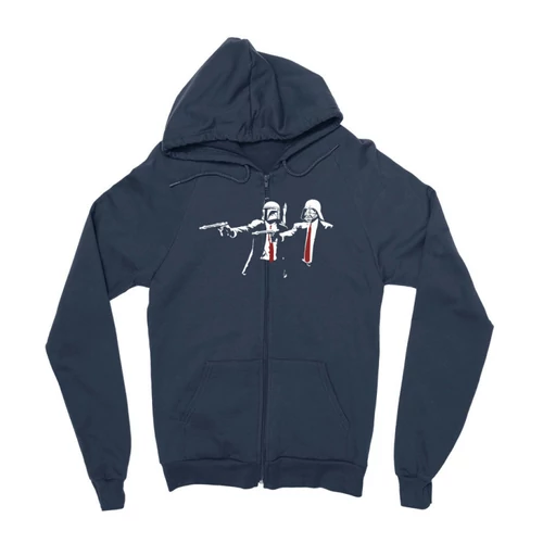 Sötétkék Star Wars zipzáros pulóver - Boba és Vader