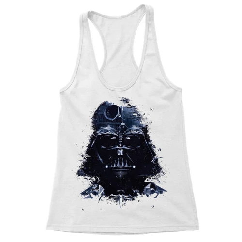 Fehér Star Wars női trikó - Darth Vader és a Halálcsillag