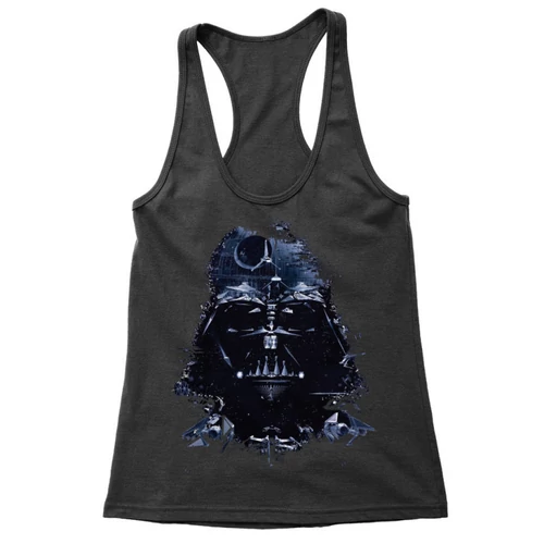 Fekete Star Wars női trikó - Darth Vader és a Halálcsillag