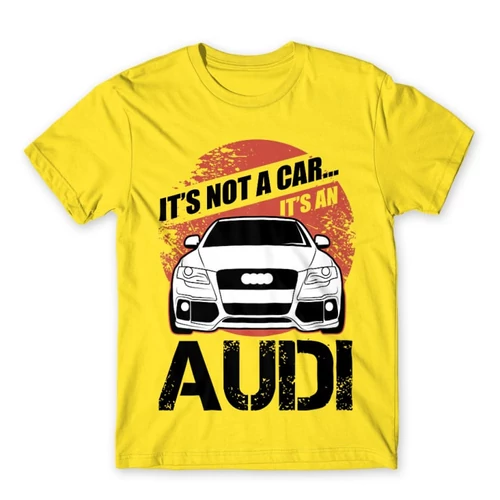 Citromsárga Audi férfi rövid ujjú póló - It’s not a car Audi A4