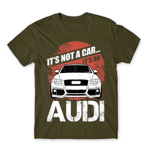 Khaki Audi férfi rövid ujjú póló - It’s not a car Audi A4