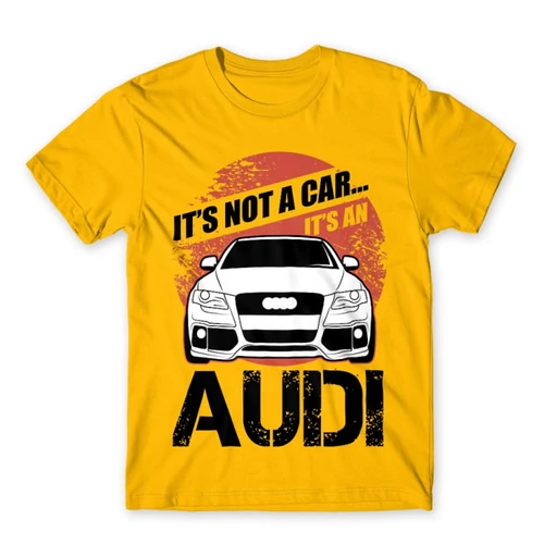 Sárga Audi férfi rövid ujjú póló - It’s not a car Audi A4