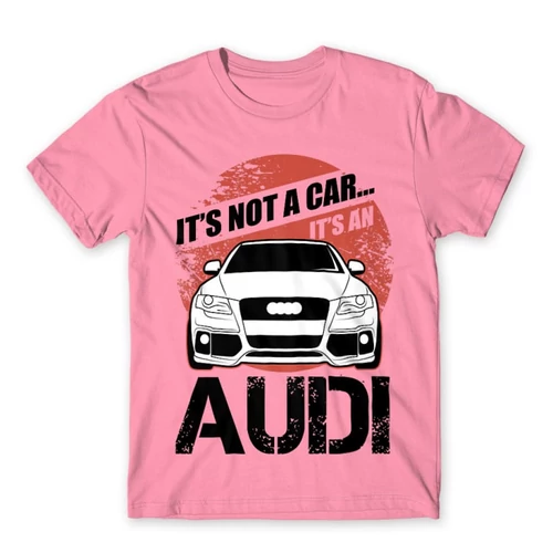 Világos rózsaszín Audi férfi rövid ujjú póló - It’s not a car Audi A4