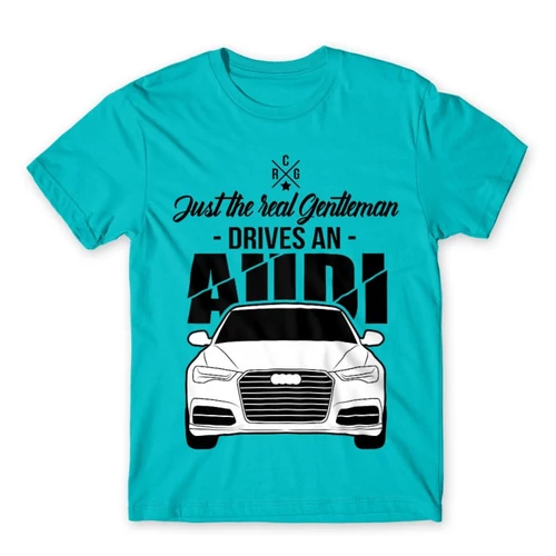 Atollkék Audi férfi rövid ujjú póló - Just the real Gentleman Audi A6