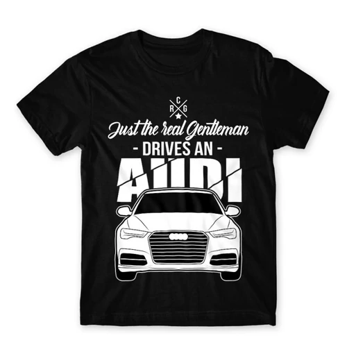 Fekete Audi férfi rövid ujjú póló - Just the real Gentleman Audi A6
