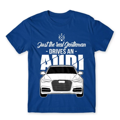 Királykék Audi férfi rövid ujjú póló - Just the real Gentleman Audi A6