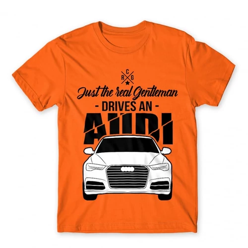 Narancs Audi férfi rövid ujjú póló - Just the real Gentleman Audi A6