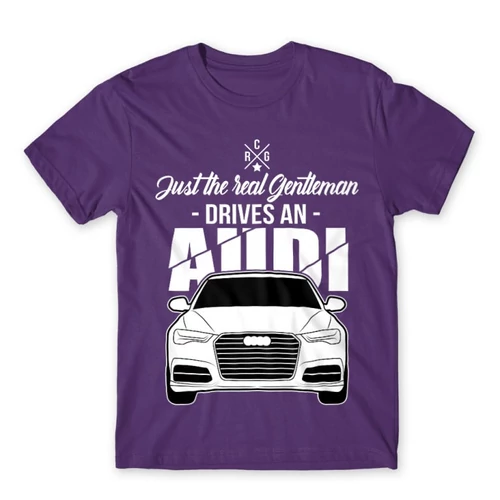 Sötétlila Audi férfi rövid ujjú póló - Just the real Gentleman Audi A6