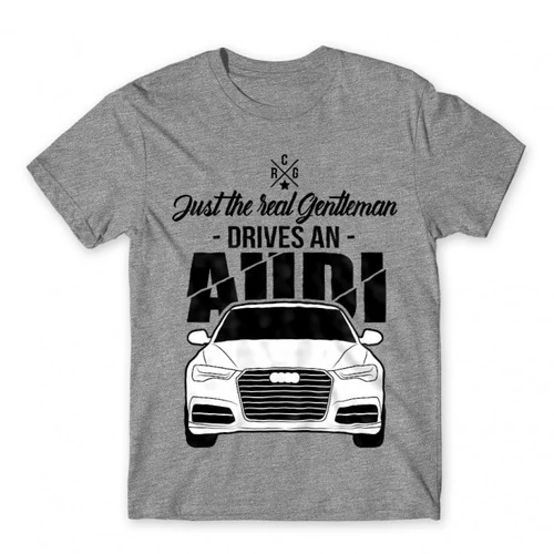 Sportszürke Audi férfi rövid ujjú póló - Just the real Gentleman Audi A6