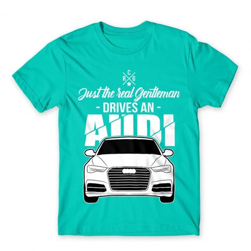 Türkiz Audi férfi rövid ujjú póló - Just the real Gentleman Audi A6