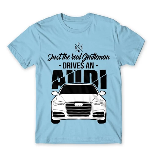 Világoskék Audi férfi rövid ujjú póló - Just the real Gentleman Audi A6