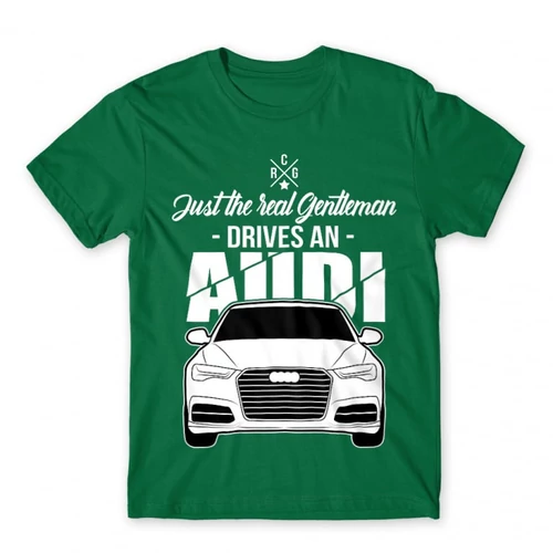 Zöld Audi férfi rövid ujjú póló - Just the real Gentleman Audi A6